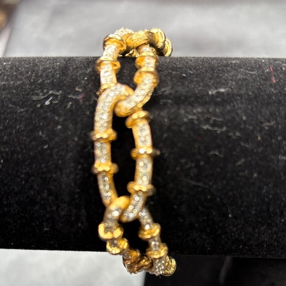 Kenneth Jay Lane Gold and Silver Bamboo Bracelet - Picture 5 of 8